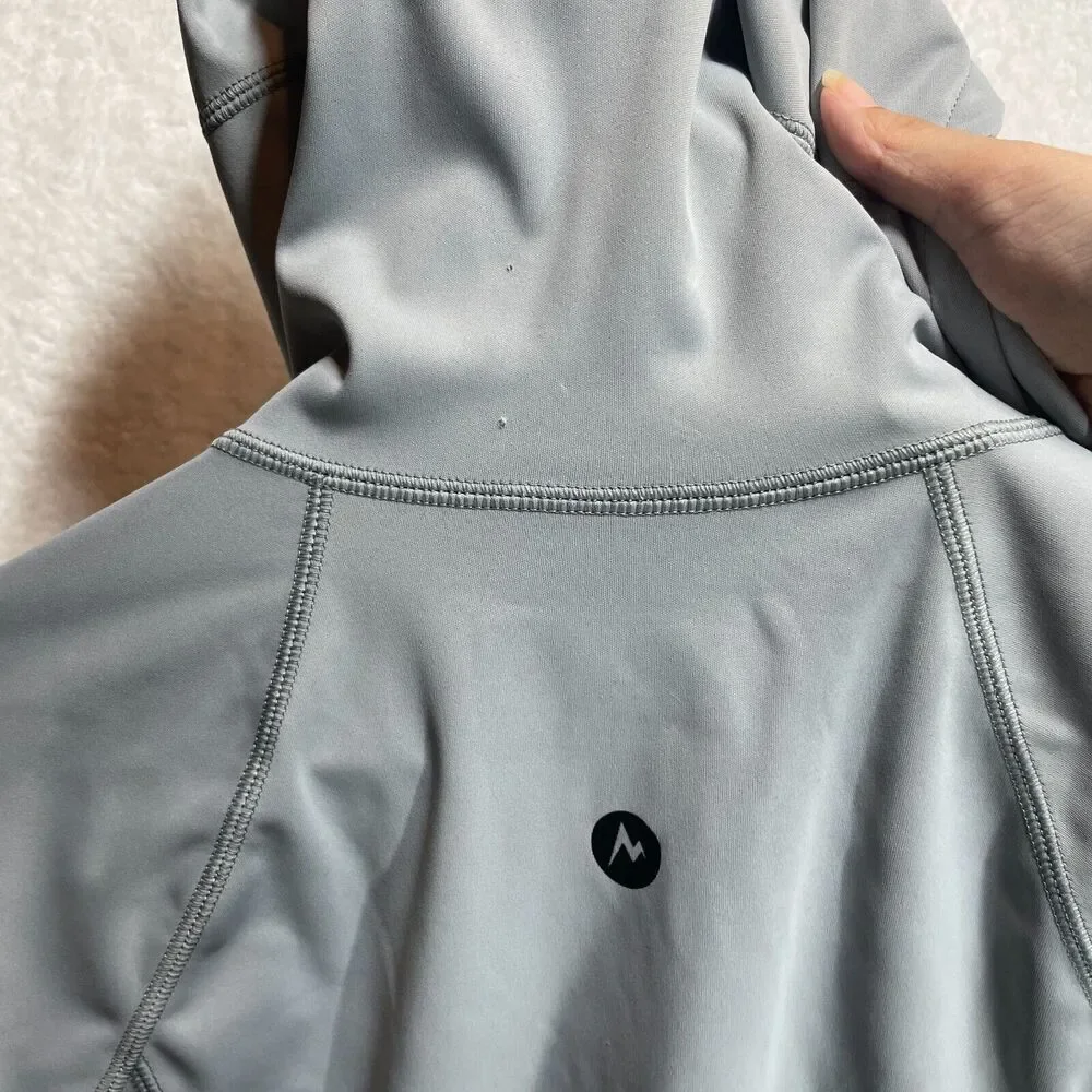 Marmot Womens Zenyatta Hoodie Large Gray Half Zip Softshell Windproof Jacket - Picture 14 of 15